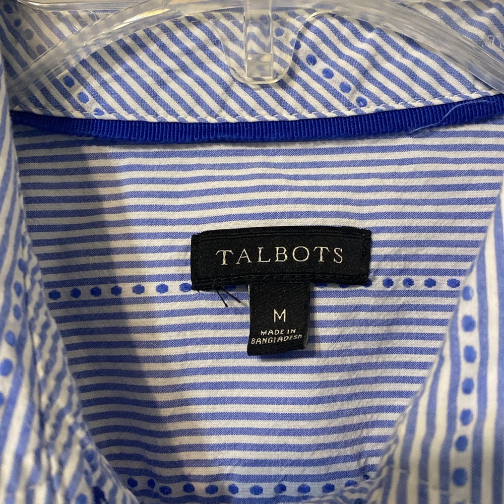 Talbots Stripe Pattern Button Down Size M - image 3